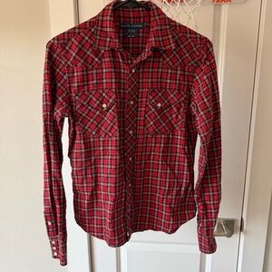 Ralph Lauren Women’s Slim Fit 100% Cotton Pearl Snap Size 6